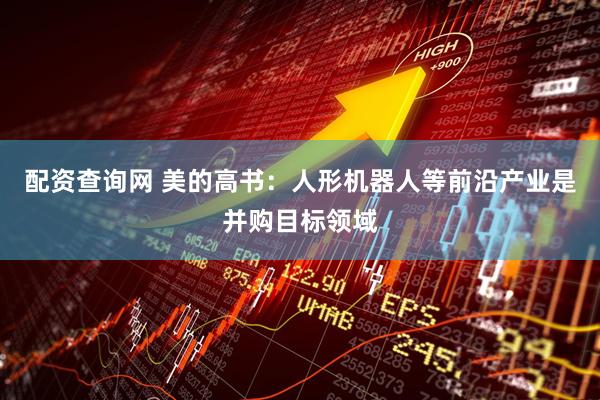 配资查询网 美的高书：人形机器人等前沿产业是并购目标领域